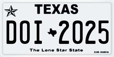 TX license plate DOI2025