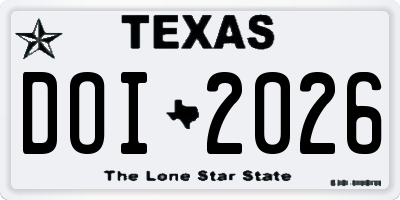 TX license plate DOI2026