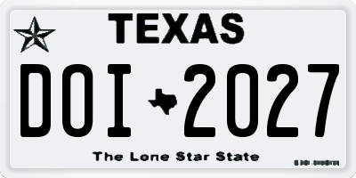 TX license plate DOI2027