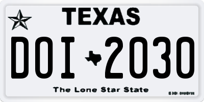 TX license plate DOI2030
