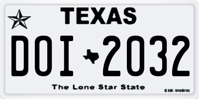 TX license plate DOI2032