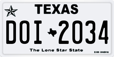 TX license plate DOI2034