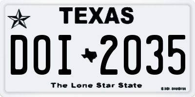 TX license plate DOI2035