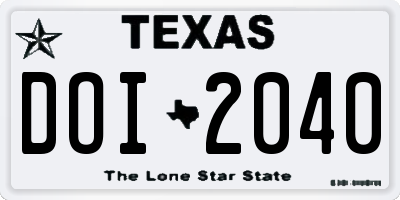 TX license plate DOI2040