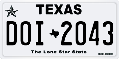 TX license plate DOI2043