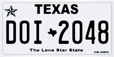 TX license plate DOI2048