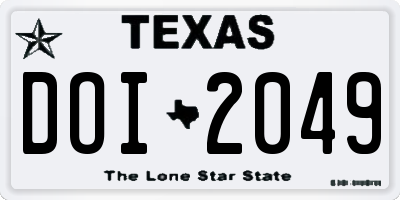 TX license plate DOI2049