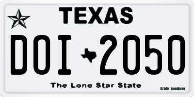 TX license plate DOI2050