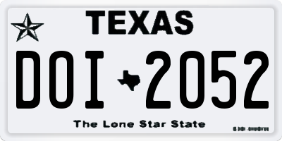 TX license plate DOI2052