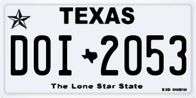 TX license plate DOI2053