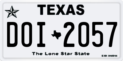 TX license plate DOI2057