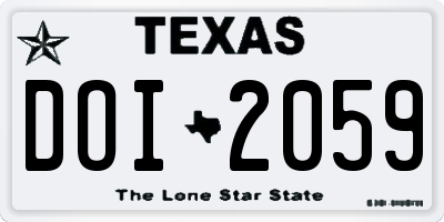 TX license plate DOI2059