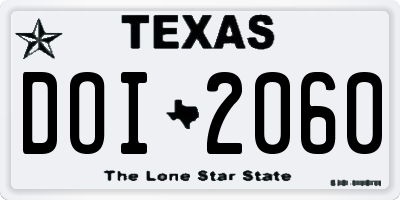 TX license plate DOI2060