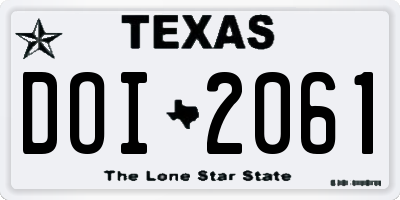 TX license plate DOI2061