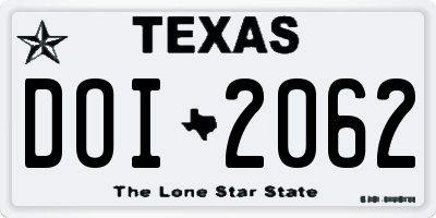 TX license plate DOI2062