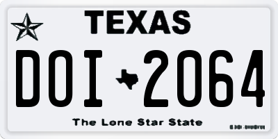 TX license plate DOI2064