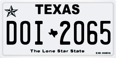 TX license plate DOI2065