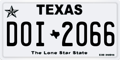 TX license plate DOI2066