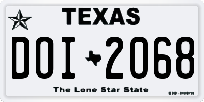 TX license plate DOI2068