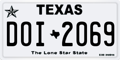 TX license plate DOI2069