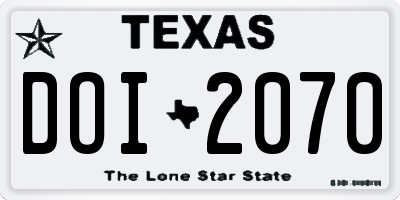 TX license plate DOI2070