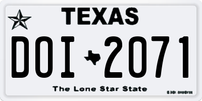 TX license plate DOI2071