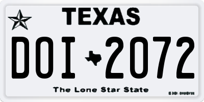TX license plate DOI2072
