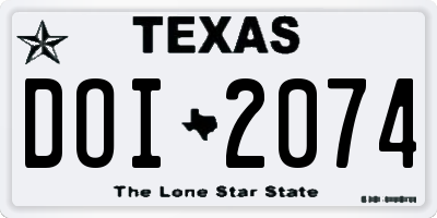 TX license plate DOI2074
