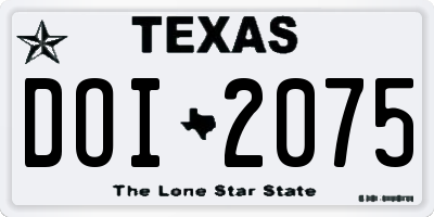 TX license plate DOI2075