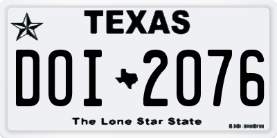 TX license plate DOI2076