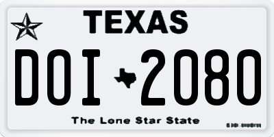 TX license plate DOI2080