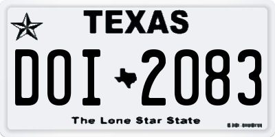 TX license plate DOI2083