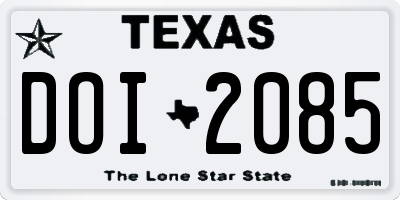 TX license plate DOI2085