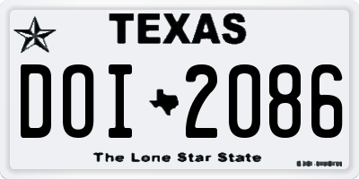 TX license plate DOI2086