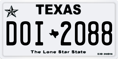 TX license plate DOI2088