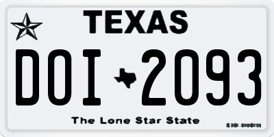 TX license plate DOI2093