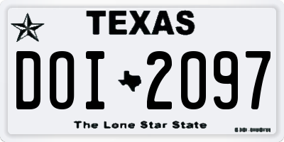 TX license plate DOI2097