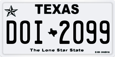 TX license plate DOI2099