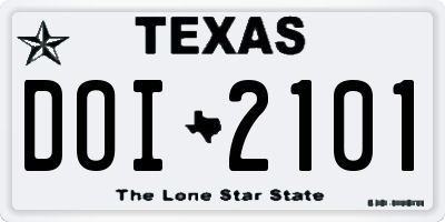 TX license plate DOI2101