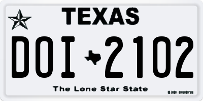TX license plate DOI2102