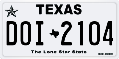 TX license plate DOI2104