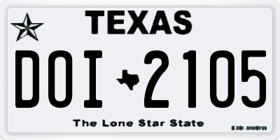 TX license plate DOI2105