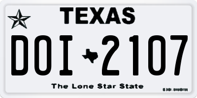 TX license plate DOI2107