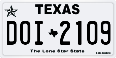 TX license plate DOI2109