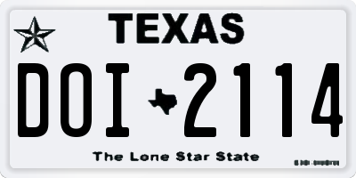 TX license plate DOI2114