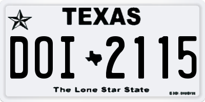 TX license plate DOI2115