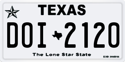 TX license plate DOI2120