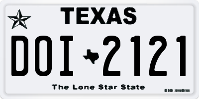 TX license plate DOI2121