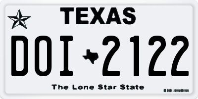 TX license plate DOI2122