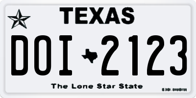 TX license plate DOI2123